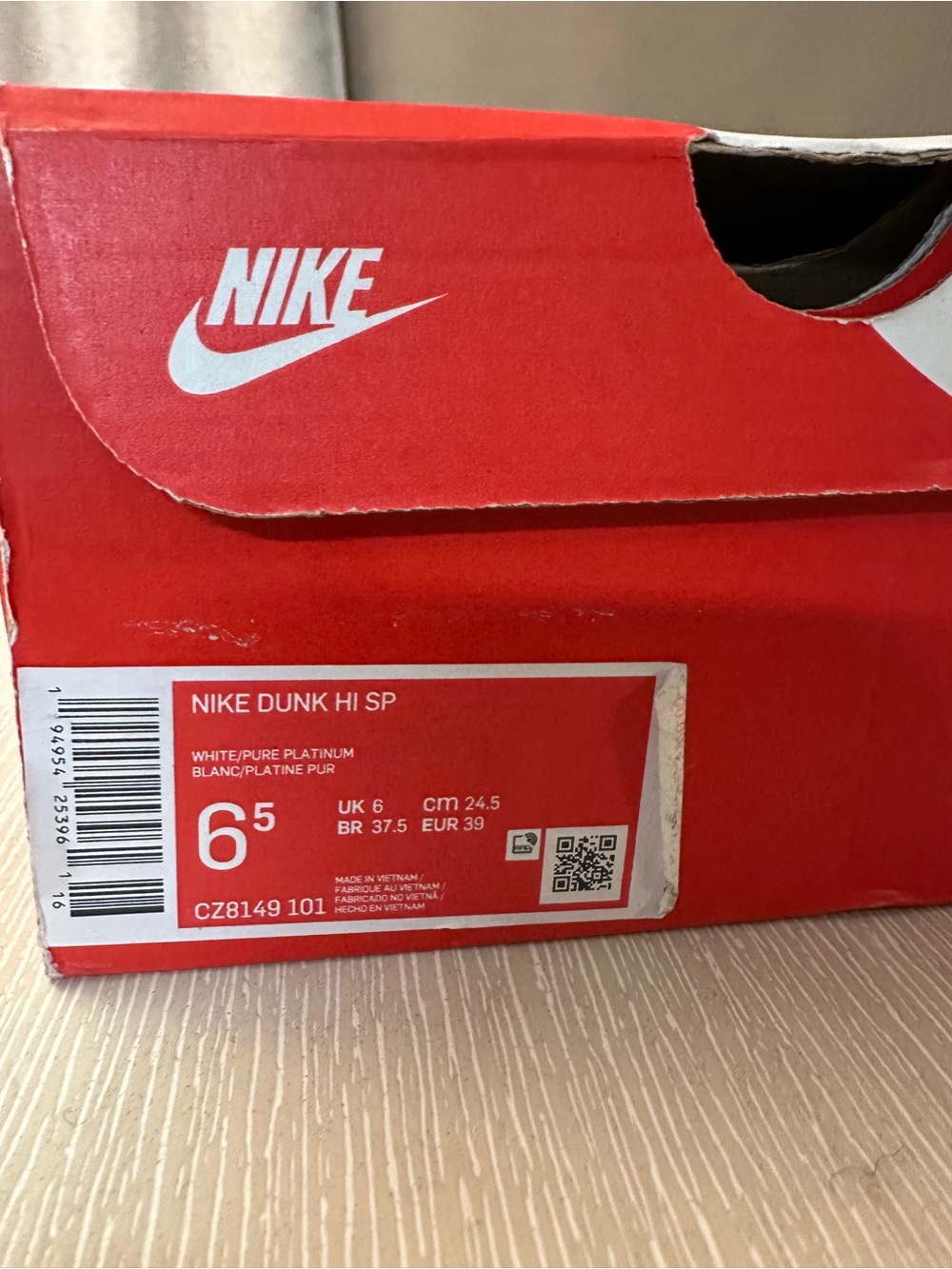 Nike Dunk High SP White/Pure Platinum - Picture 7 of 7